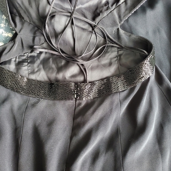 Cache Cut Out Open Back Beaded Trim Black Maxi Dress - Picture 5 of 6